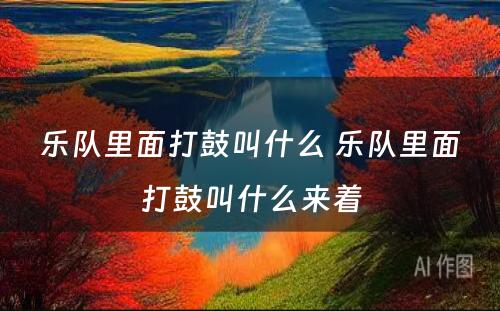 乐队里面打鼓叫什么 乐队里面打鼓叫什么来着