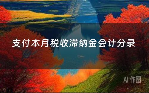 支付本月税收滞纳金会计分录 