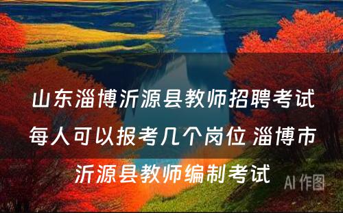 山东淄博沂源县教师招聘考试每人可以报考几个岗位 淄博市沂源县教师编制考试