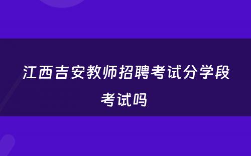 江西吉安教师招聘考试分学段考试吗 