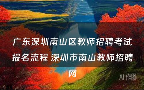 广东深圳南山区教师招聘考试报名流程 深圳市南山教师招聘网