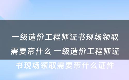 一级造价工程师证书现场领取需要带什么 一级造价工程师证书现场领取需要带什么证件