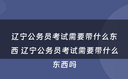 辽宁公务员考试需要带什么东西 辽宁公务员考试需要带什么东西吗