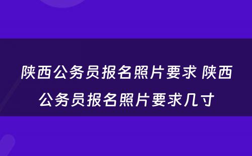 陕西公务员报名照片要求 陕西公务员报名照片要求几寸