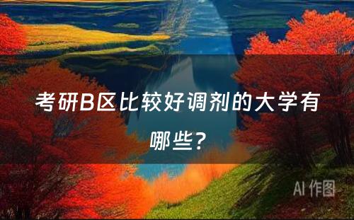 考研B区比较好调剂的大学有哪些？