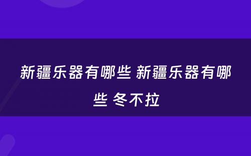 新疆乐器有哪些 新疆乐器有哪些 冬不拉