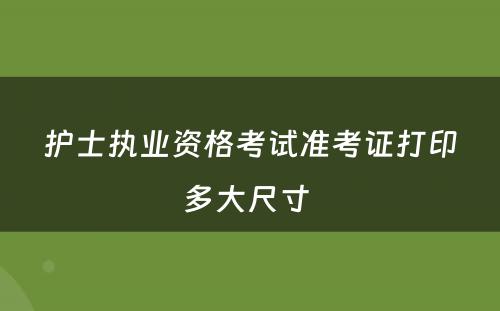 护士执业资格考试准考证打印多大尺寸 