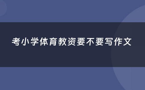 考小学体育教资要不要写作文 