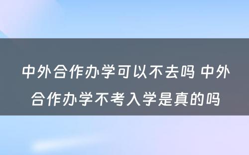 中外合作办学可以不去吗 中外合作办学不考入学是真的吗