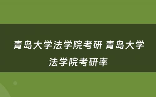 青岛大学法学院考研 青岛大学法学院考研率