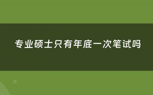  专业硕士只有年底一次笔试吗