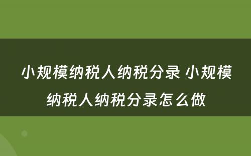 小规模纳税人纳税分录 小规模纳税人纳税分录怎么做