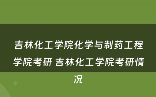 吉林化工学院化学与制药工程学院考研 吉林化工学院考研情况