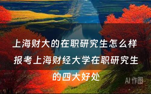 上海财大的在职研究生怎么样 报考上海财经大学在职研究生的四大好处