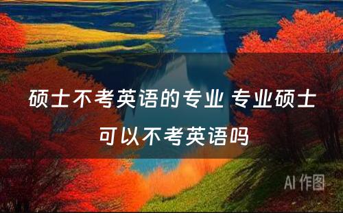 硕士不考英语的专业 专业硕士可以不考英语吗