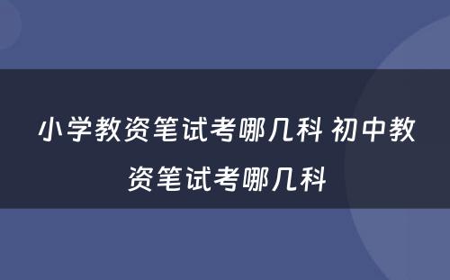 小学教资笔试考哪几科 初中教资笔试考哪几科