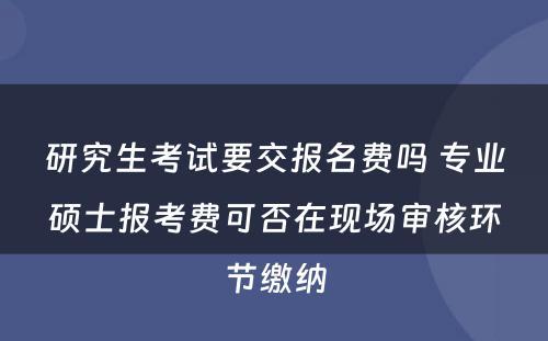 研究生考试要交报名费吗 专业硕士报考费可否在现场审核环节缴纳