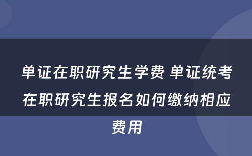 单证在职研究生学费 单证统考在职研究生报名如何缴纳相应费用