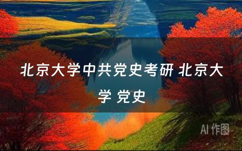 北京大学中共党史考研 北京大学 党史