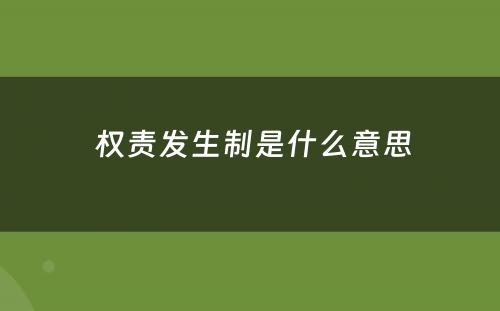  权责发生制是什么意思