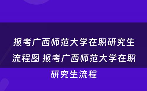 报考广西师范大学在职研究生流程图 报考广西师范大学在职研究生流程