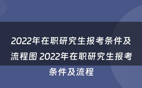 2022年在职研究生报考条件及流程图 2022年在职研究生报考条件及流程