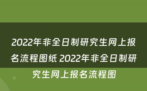 2022年非全日制研究生网上报名流程图纸 2022年非全日制研究生网上报名流程图