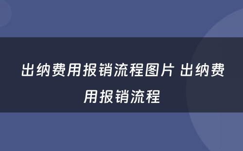 出纳费用报销流程图片 出纳费用报销流程