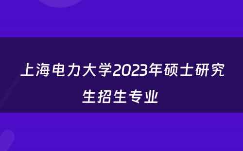 上海电力大学2023年硕士研究生招生专业 