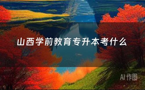 山西学前教育专升本考什么 