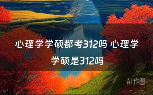 心理学学硕都考312吗 心理学学硕是312吗