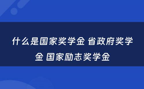 什么是国家奖学金 省政府奖学金 国家励志奖学金