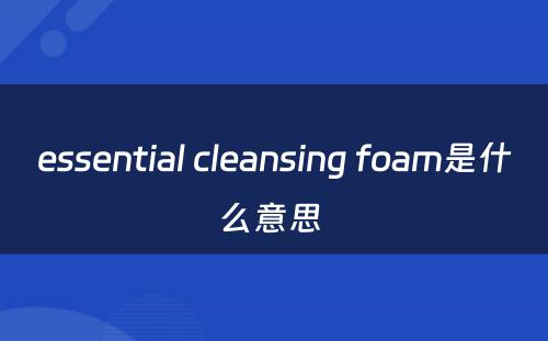 essential cleansing foam是什么意思 
