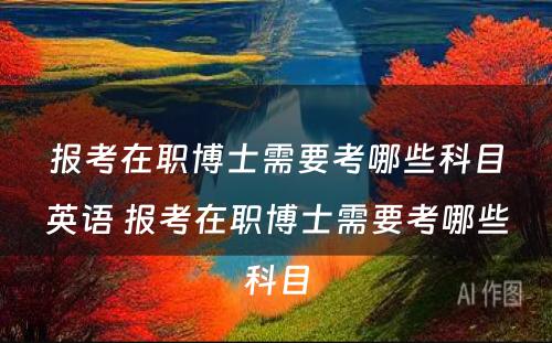 报考在职博士需要考哪些科目英语 报考在职博士需要考哪些科目