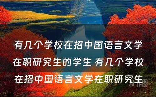 有几个学校在招中国语言文学在职研究生的学生 有几个学校在招中国语言文学在职研究生