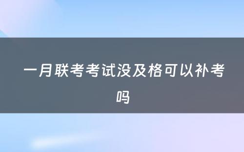  一月联考考试没及格可以补考吗