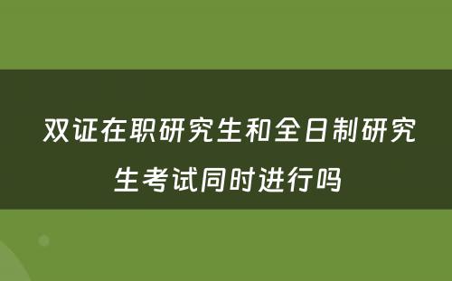  双证在职研究生和全日制研究生考试同时进行吗