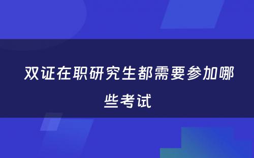  双证在职研究生都需要参加哪些考试