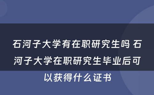 石河子大学有在职研究生吗 石河子大学在职研究生毕业后可以获得什么证书