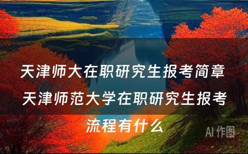 天津师大在职研究生报考简章 天津师范大学在职研究生报考流程有什么