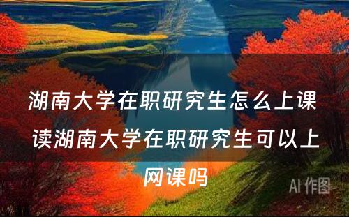 湖南大学在职研究生怎么上课 读湖南大学在职研究生可以上网课吗