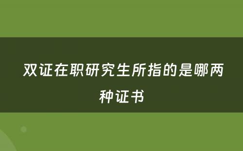  双证在职研究生所指的是哪两种证书