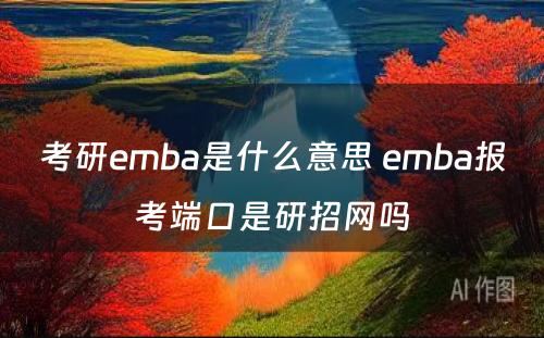 考研emba是什么意思 emba报考端口是研招网吗