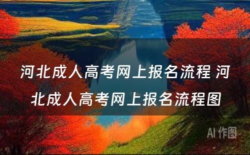河北成人高考网上报名流程 河北成人高考网上报名流程图