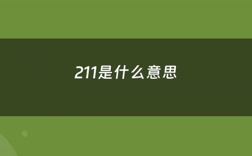 211是什么意思