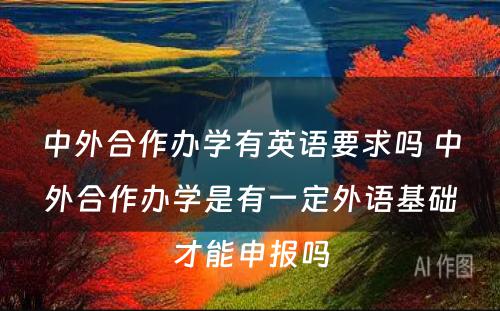 中外合作办学有英语要求吗 中外合作办学是有一定外语基础才能申报吗