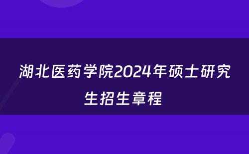 湖北医药学院2024年硕士研究生招生章程 
