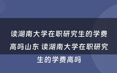 读湖南大学在职研究生的学费高吗山东 读湖南大学在职研究生的学费高吗