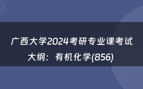 广西大学2024考研专业课考试大纲：有机化学(856) 