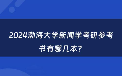2024渤海大学新闻学考研参考书有哪几本? 